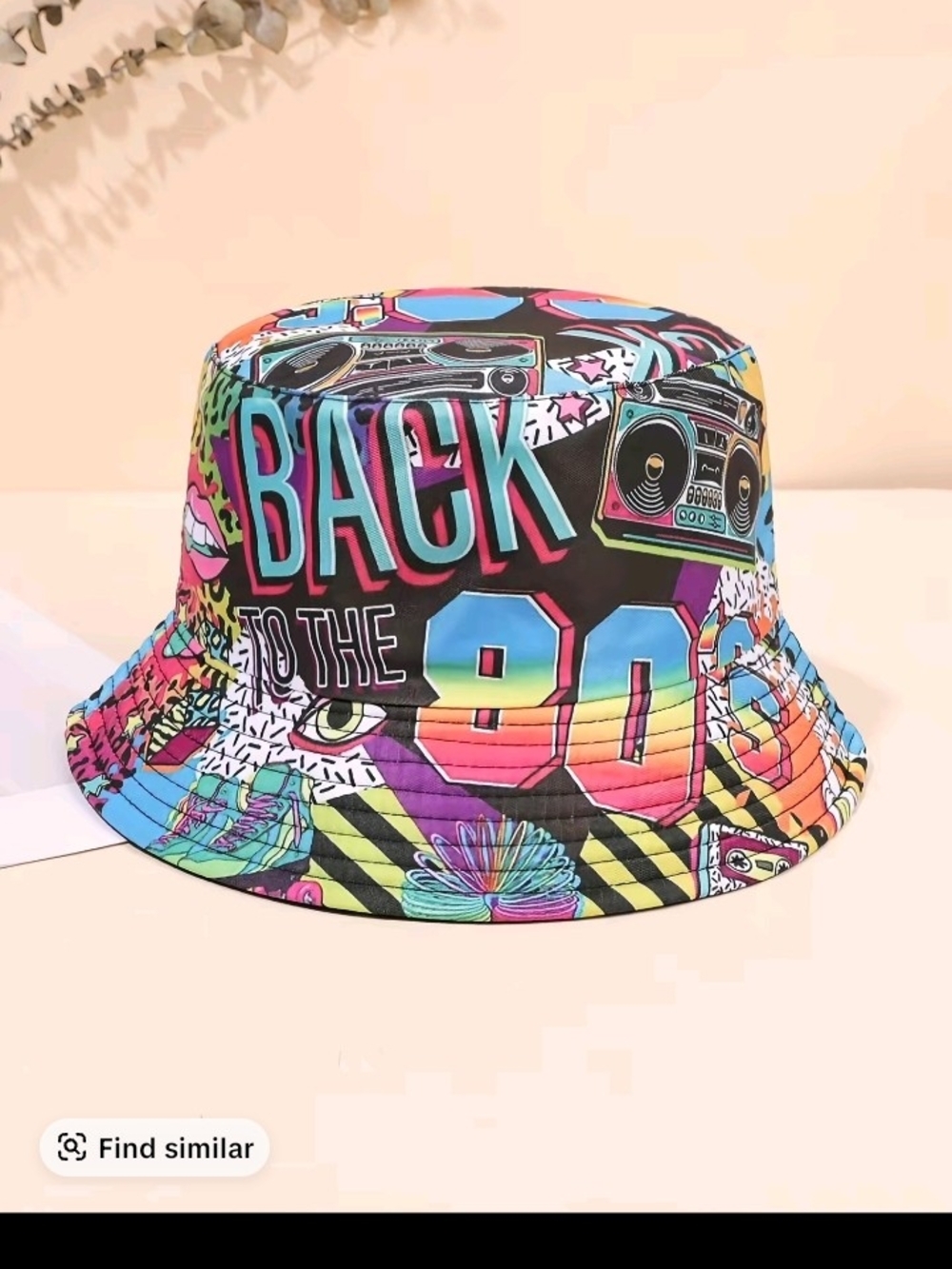Multicolor 'Back to the 90s' Graphic Bucket Hat